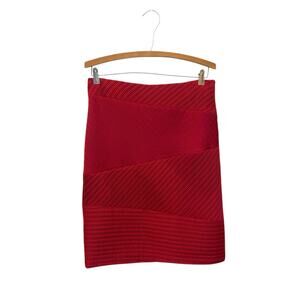 Women’s Antonio Melani Ribbed Textured Design Pencil Skirt Deep Red Size 6